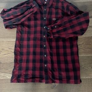 CARHARTT RED FLANNEL FLEECE LINED HEAVY MENS WORK JACKET WORK WEAR SZ XL TALL